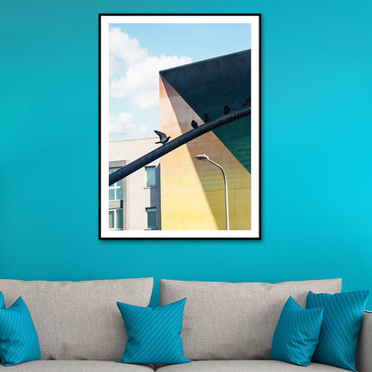 Avelena | Haus Nahaufnahme Gemälde Leinwand Pastellfarbe Zeitgenössische Wandkunst für Zuhause
