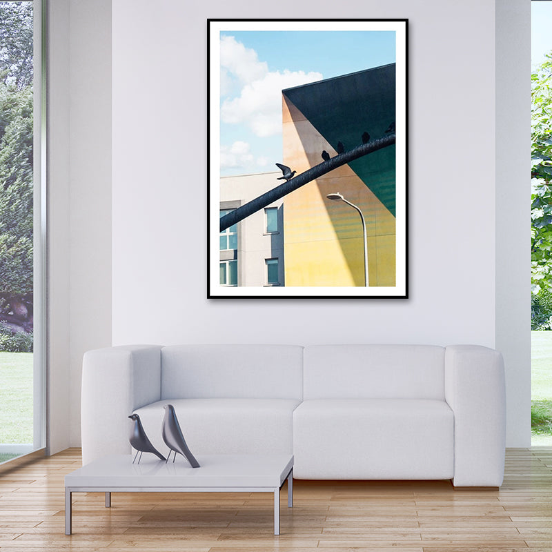 Avelena | Haus Nahaufnahme Gemälde Leinwand Pastellfarbe Zeitgenössische Wandkunst für Zuhause