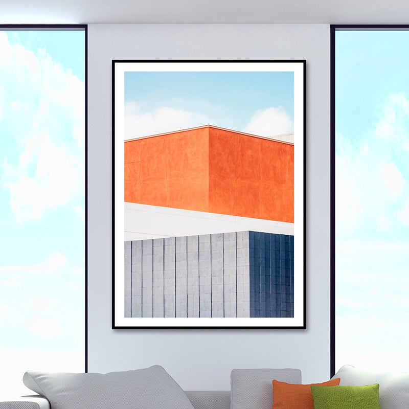 Avelena | Haus Nahaufnahme Gemälde Leinwand Pastellfarbe Zeitgenössische Wandkunst für Zuhause