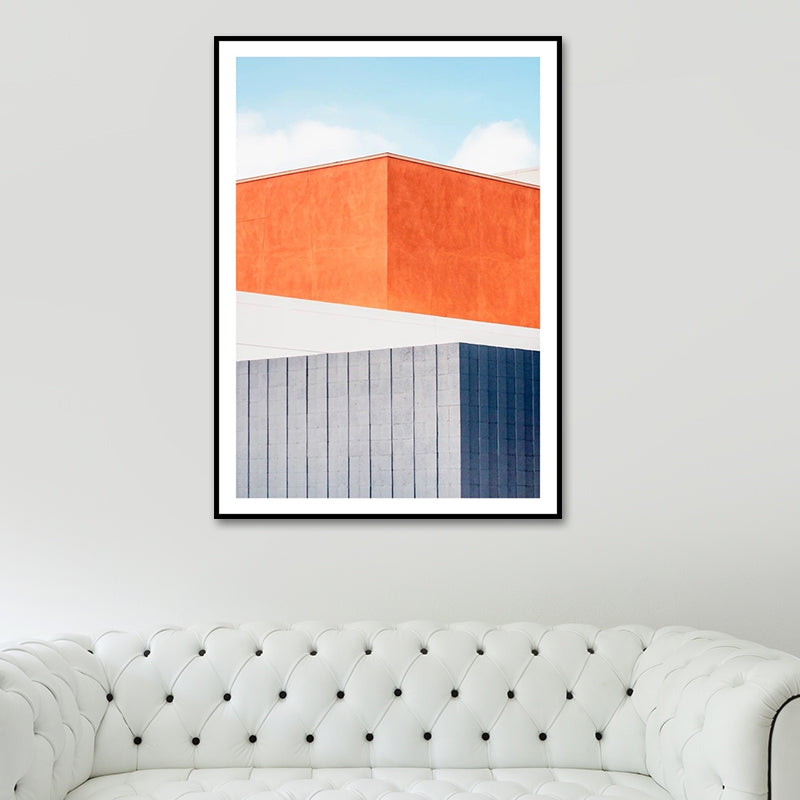 Avelena | Haus Nahaufnahme Gemälde Leinwand Pastellfarbe Zeitgenössische Wandkunst für Zuhause
