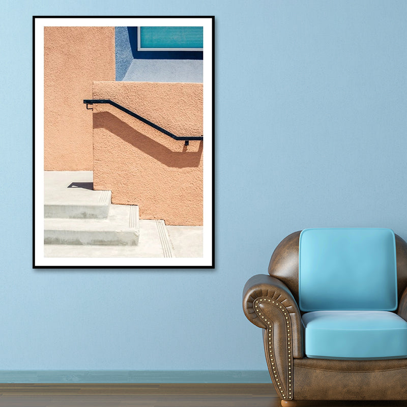 Avelena | Haus Nahaufnahme Gemälde Leinwand Pastellfarbe Zeitgenössische Wandkunst für Zuhause