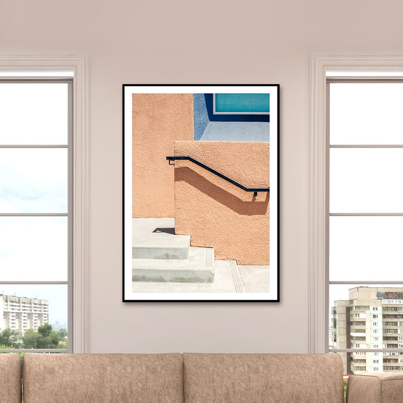 Avelena | Haus Nahaufnahme Gemälde Leinwand Pastellfarbe Zeitgenössische Wandkunst für Zuhause