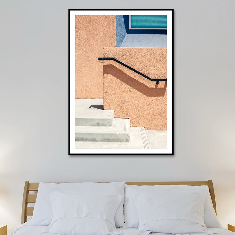 Avelena | Haus Nahaufnahme Gemälde Leinwand Pastellfarbe Zeitgenössische Wandkunst für Zuhause