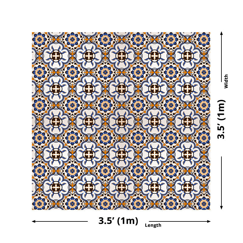 Avelena | Orangen Marokkanische Fliesen Tapetenpanel-Set Mandala Boho Peel And Stick Wandkunst für Die Küche
