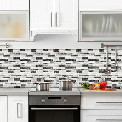Avelena | Landlich Faux-Marmor-Ziegel-Tapete Grau Mosaiken Wanddekoration, Pick Up Sticks