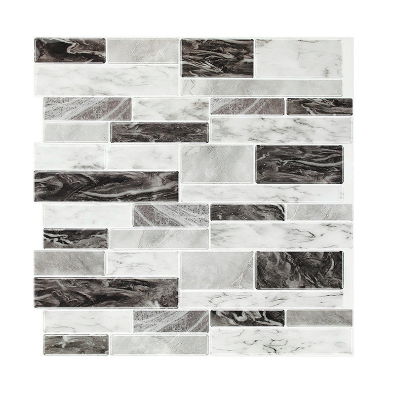 Avelena | Landlich Faux-Marmor-Ziegel-Tapete Grau Mosaiken Wanddekoration, Pick Up Sticks