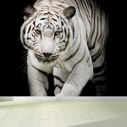 Avelena | Moderner Tiger Wandteppich Vliesstoff Textur Wasserfest Schwarze Wandkunst für Mädchenzimmer