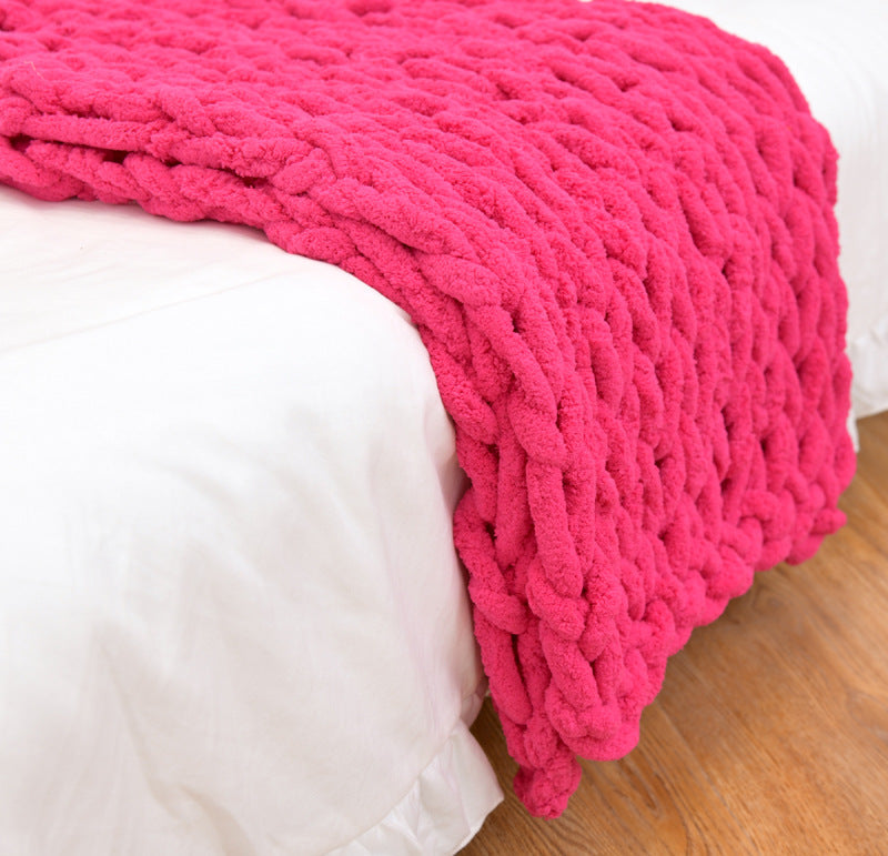 Avelena | Luxplush Decke Gestrickte Decke Super Dick Chenille Garn Weich & Hypoallergen