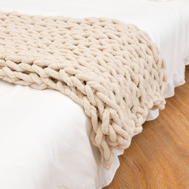 Avelena | Luxplush Decke Gestrickte Decke Super Dick Chenille Garn Weich & Hypoallergen