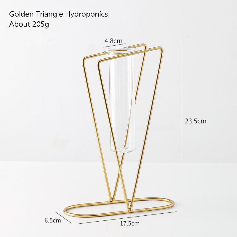 Avelena | Stil Einfach Geometrisch Metall Schmiedeeisen Transparent Glas Hydroponische Vase