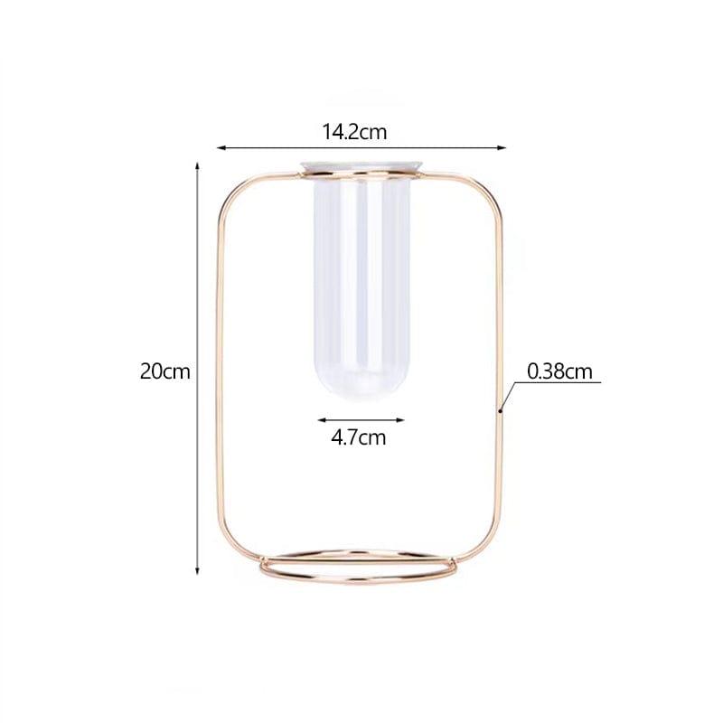 Avelena | Stil Einfach Geometrisch Metall Schmiedeeisen Transparent Glas Hydroponische Vase