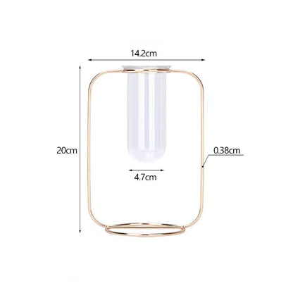 Avelena | Stil Einfach Geometrisch Metall Schmiedeeisen Transparent Glas Hydroponische Vase