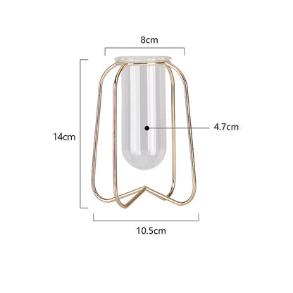 Avelena | Stil Einfach Geometrisch Metall Schmiedeeisen Transparent Glas Hydroponische Vase