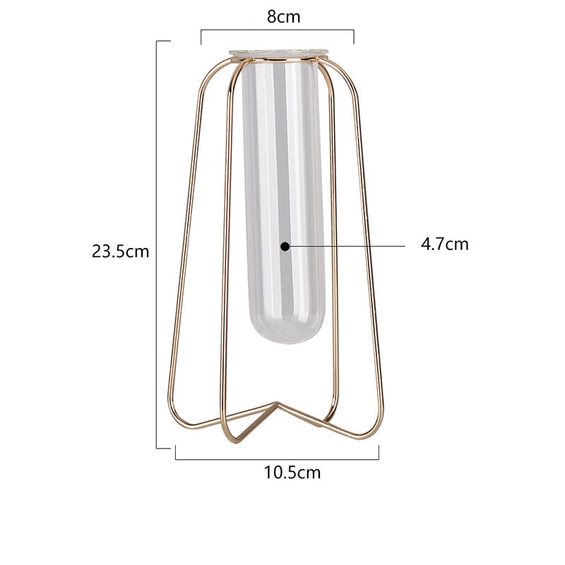 Avelena | Stil Einfach Geometrisch Metall Schmiedeeisen Transparent Glas Hydroponische Vase