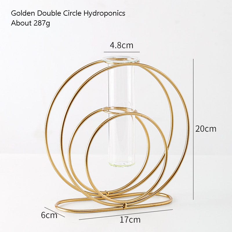 Avelena | Stil Einfach Geometrisch Metall Schmiedeeisen Transparent Glas Hydroponische Vase