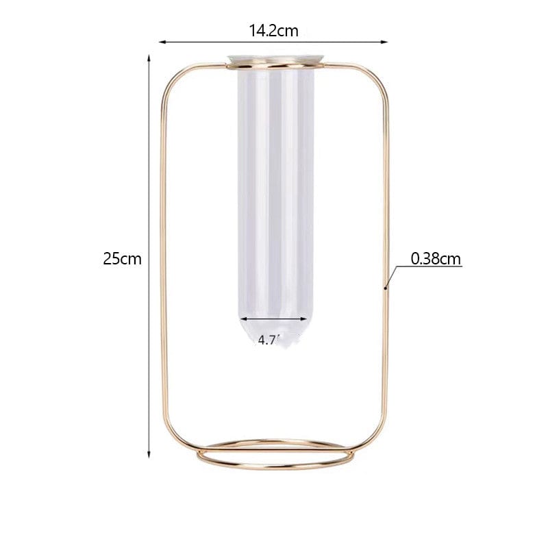 Avelena | Stil Einfach Geometrisch Metall Schmiedeeisen Transparent Glas Hydroponische Vase