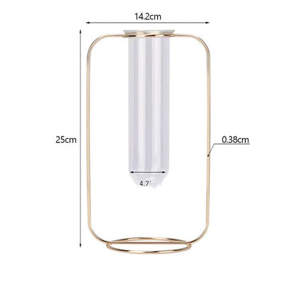 Avelena | Stil Einfach Geometrisch Metall Schmiedeeisen Transparent Glas Hydroponische Vase