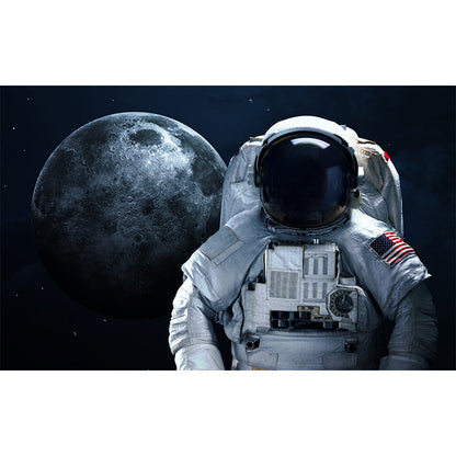 Avelena | Weiße Astronauten-Gedruckte Wandtapete Fleckenresistent Fiktives Jungenzimmer Wandbekleidung