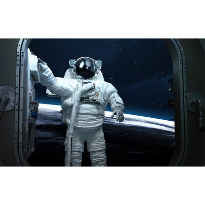 Avelena | Weiße Astronauten-Gedruckte Wandtapete Fleckenresistent Fiktives Jungenzimmer Wandbekleidung