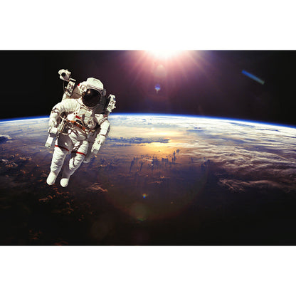 Avelena | Weiße Astronauten-Gedruckte Wandtapete Fleckenresistent Fiktives Jungenzimmer Wandbekleidung