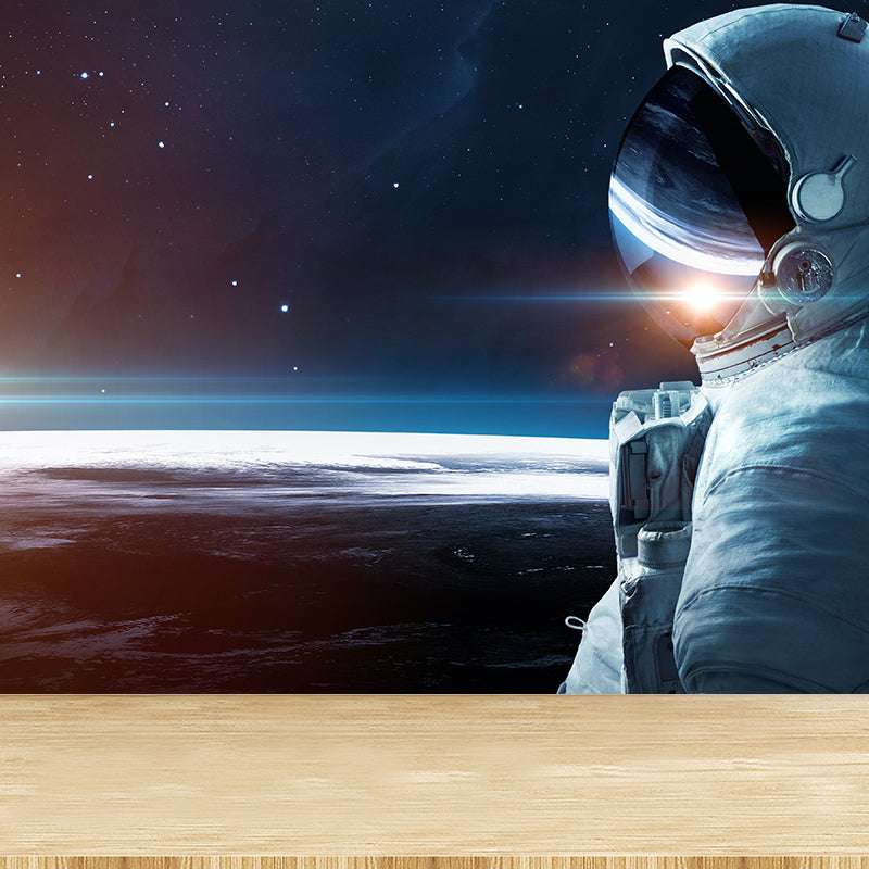 Avelena | Fleckenschutz Astronaut Wandtapete Vliesstruktur Sci-Fi Wandkunst für Die Küche