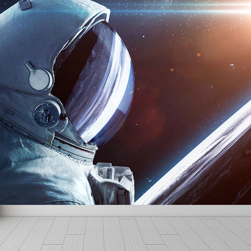 Avelena | Fleckenschutz Astronaut Wandtapete Vliesstruktur Sci-Fi Wandkunst für Die Küche