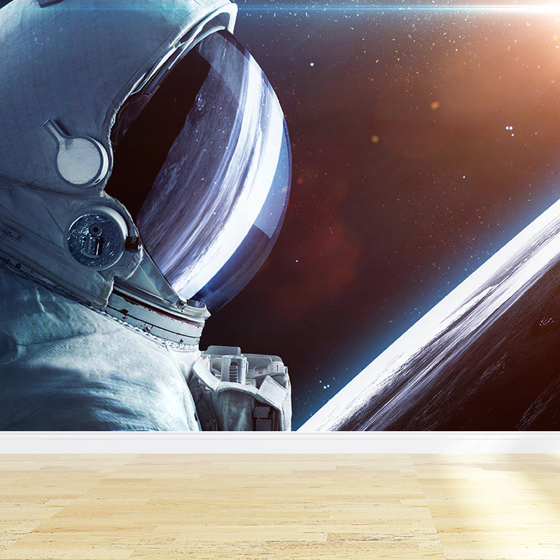 Avelena | Fleckenschutz Astronaut Wandtapete Vliesstruktur Sci-Fi Wandkunst für Die Küche