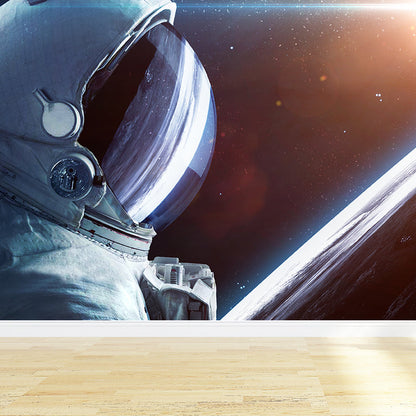 Avelena | Fleckenschutz Astronaut Wandtapete Vliesstruktur Sci-Fi Wandkunst für Die Küche
