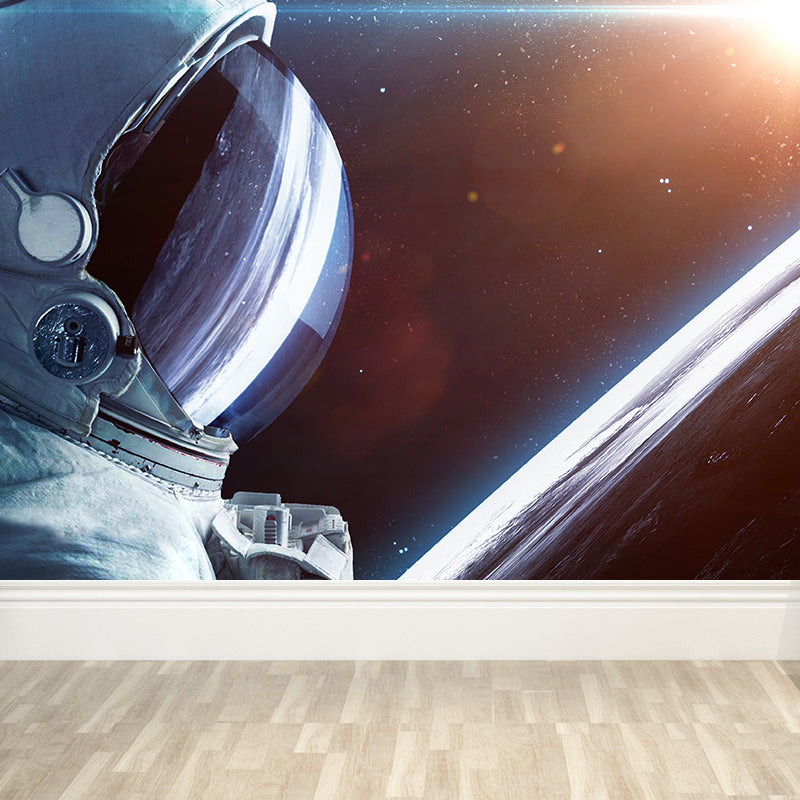 Avelena | Fleckenschutz Astronaut Wandtapete Vliesstruktur Sci-Fi Wandkunst für Die Küche