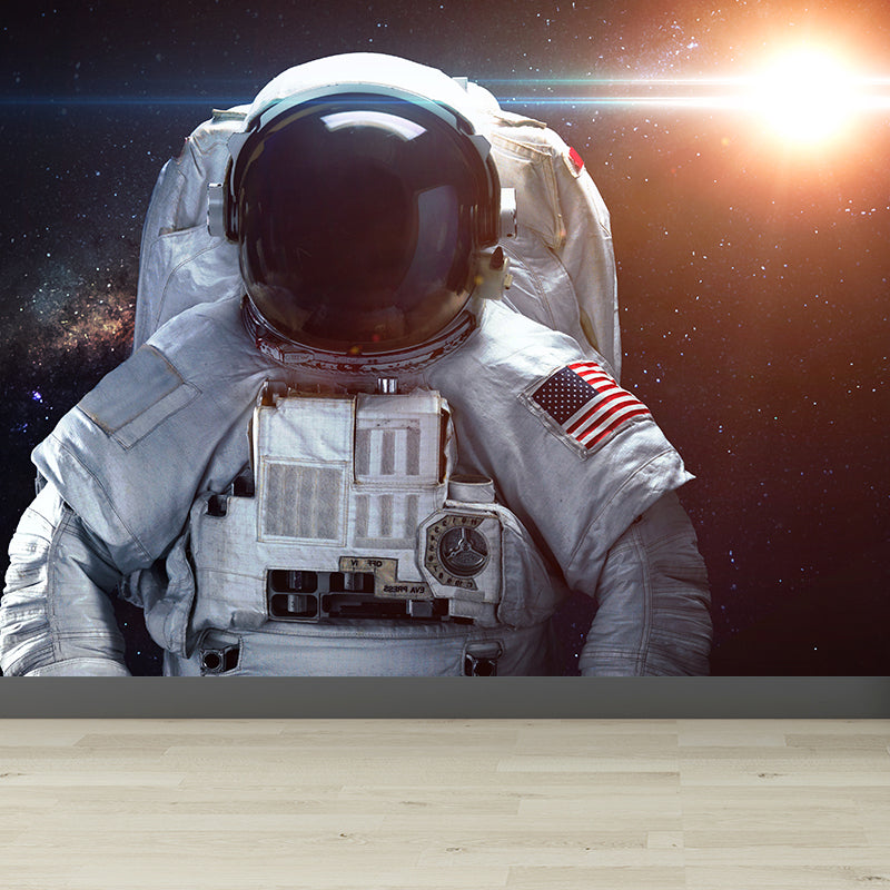 Avelena | Fleckenschutz Astronaut Wandtapete Vliesstruktur Sci-Fi Wandkunst für Die Küche