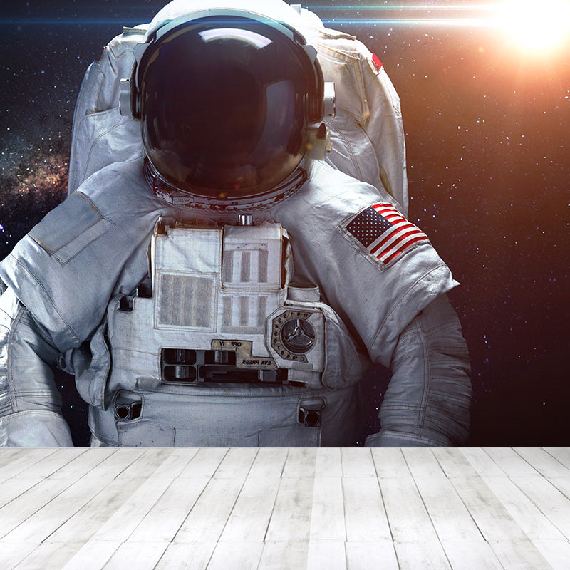 Avelena | Fleckenschutz Astronaut Wandtapete Vliesstruktur Sci-Fi Wandkunst für Die Küche