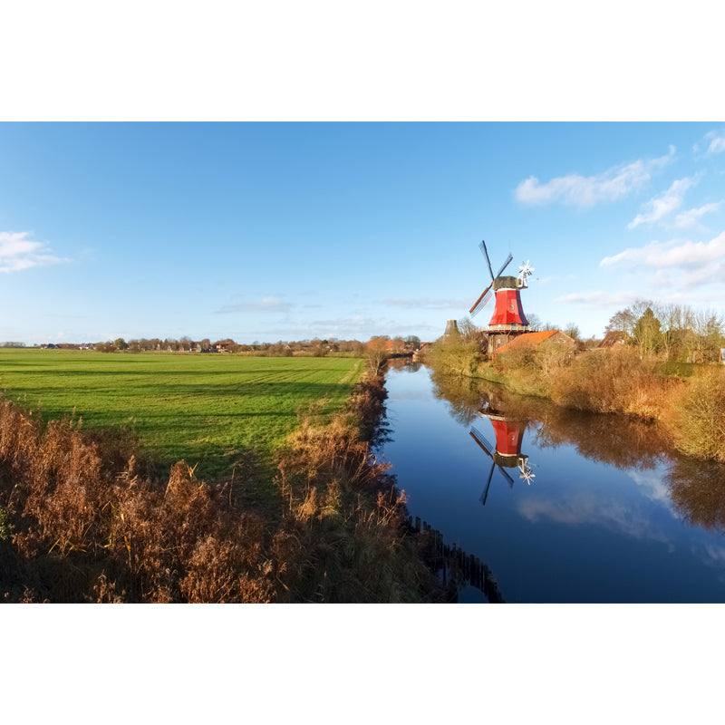 Avelena | Drehendes Windmühlentapeten Wandbild für Esszimmer Sommer Wanddeko, Individuell Bedruckt