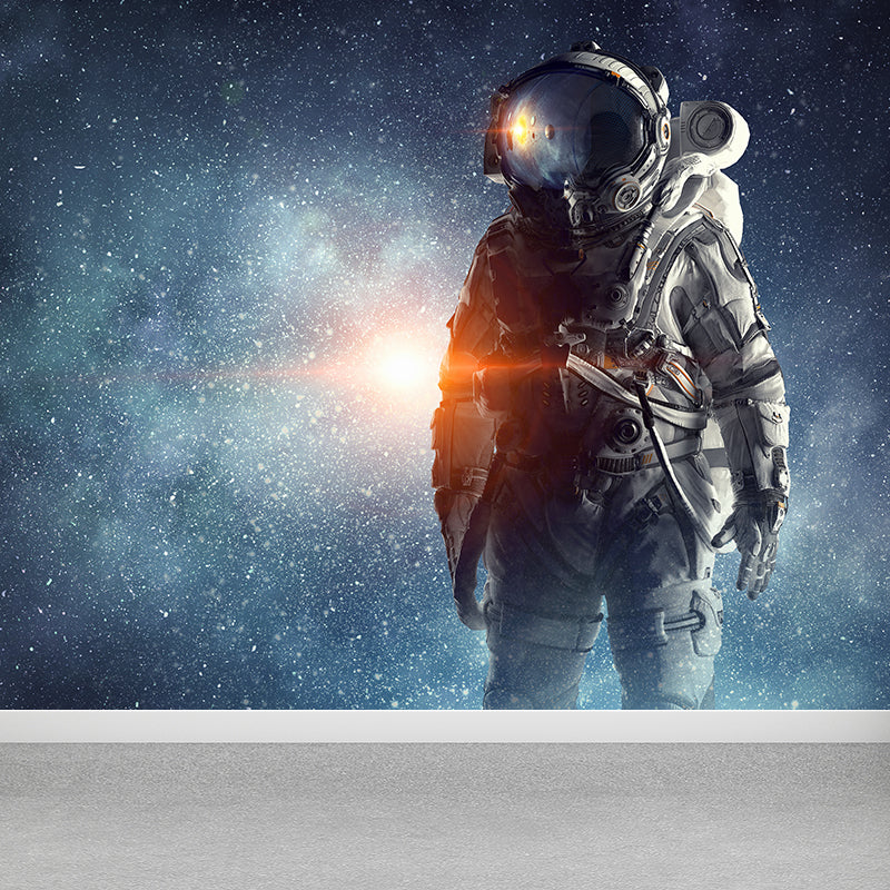 Avelena | Riesiges Astronauten-Print-Mural für Das Schlafzimmer Universum Wandkunst In Blau, Fleckenresistent