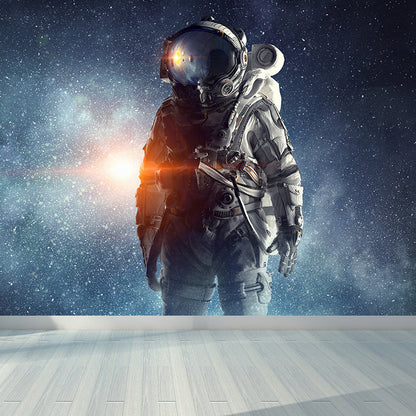 Avelena | Riesiges Astronauten-Print-Mural für Das Schlafzimmer Universum Wandkunst In Blau, Fleckenresistent