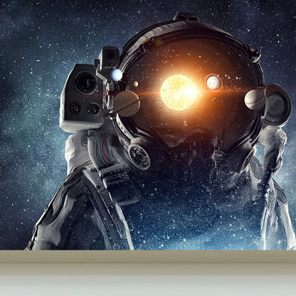 Avelena | Riesiges Astronauten-Print-Mural für Das Schlafzimmer Universum Wandkunst In Blau, Fleckenresistent