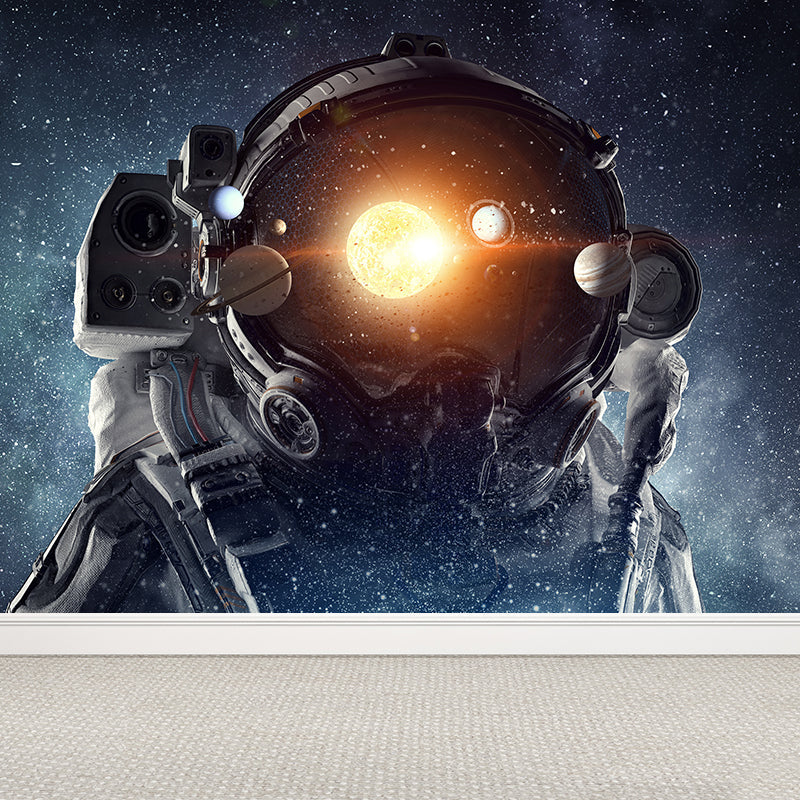 Avelena | Riesiges Astronauten-Print-Mural für Das Schlafzimmer Universum Wandkunst In Blau, Fleckenresistent