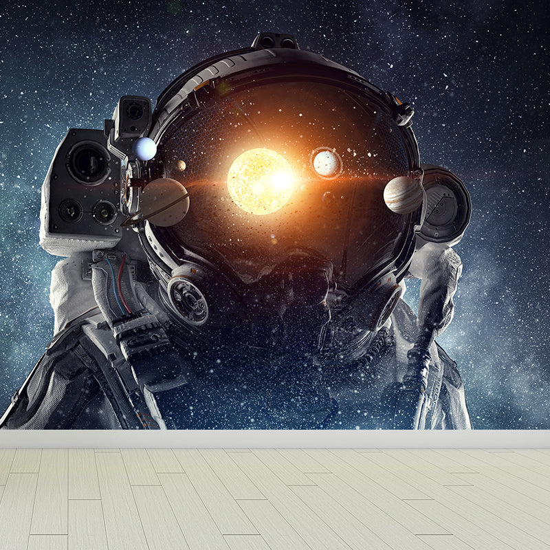 Avelena | Riesiges Astronauten-Print-Mural für Das Schlafzimmer Universum Wandkunst In Blau, Fleckenresistent
