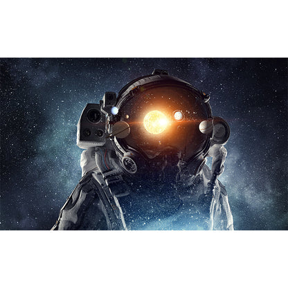 Avelena | Riesiges Astronauten-Print-Mural für Das Schlafzimmer Universum Wandkunst In Blau, Fleckenresistent