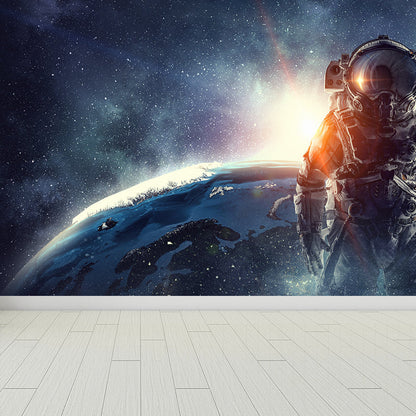 Avelena | Riesiges Astronauten-Print-Mural für Das Schlafzimmer Universum Wandkunst In Blau, Fleckenresistent