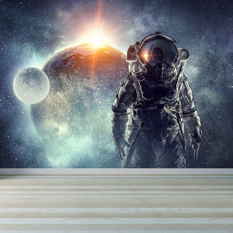 Avelena | Riesiges Astronauten-Print-Mural für Das Schlafzimmer Universum Wandkunst In Blau, Fleckenresistent