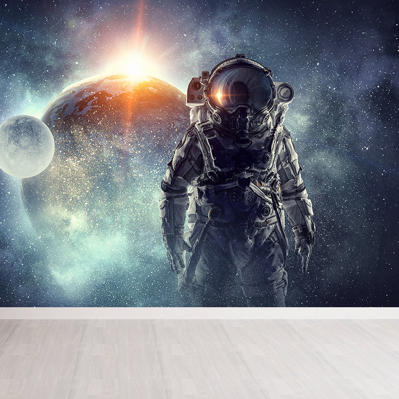 Avelena | Riesiges Astronauten-Print-Mural für Das Schlafzimmer Universum Wandkunst In Blau, Fleckenresistent