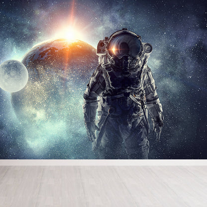 Avelena | Riesiges Astronauten-Print-Mural für Das Schlafzimmer Universum Wandkunst In Blau, Fleckenresistent
