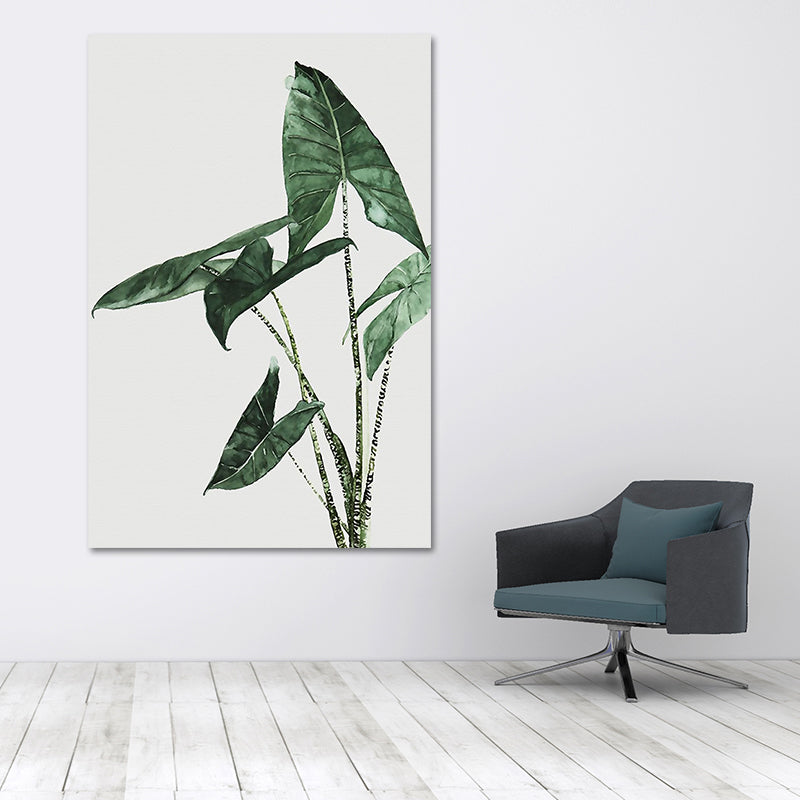 Avelena | Farmhouse Botanics Wandkunst Grünes Blatt Leinwanddruck für Das Wohnzimmer, Texturiert