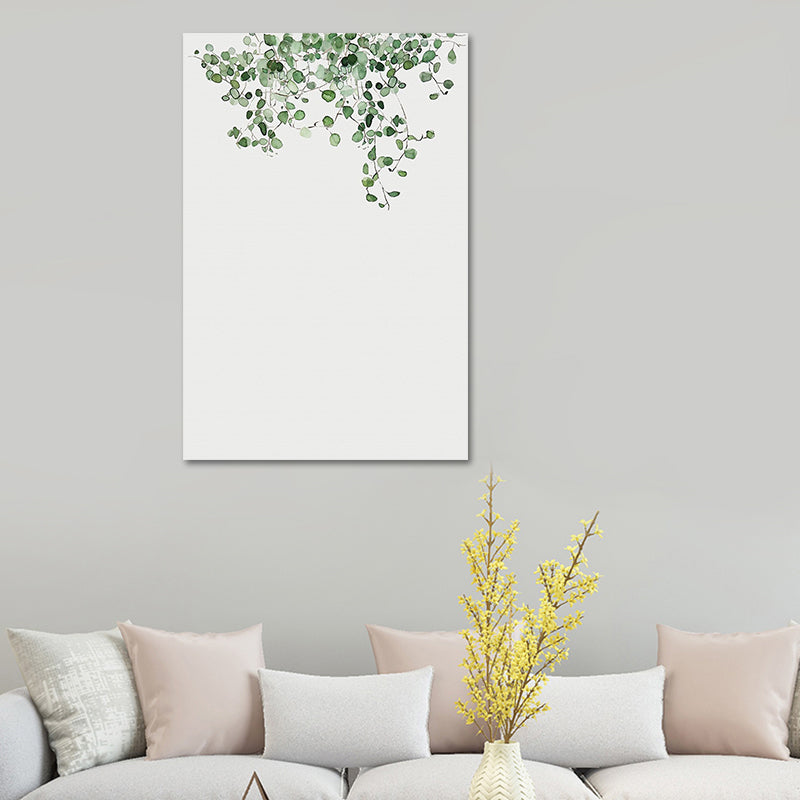 Avelena | Farmhouse Botanics Wandkunst Grünes Blatt Leinwanddruck für Das Wohnzimmer, Texturiert