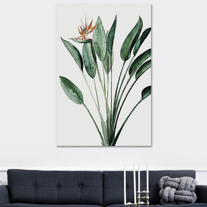 Avelena | Farmhouse Botanics Wandkunst Grünes Blatt Leinwanddruck für Das Wohnzimmer, Texturiert