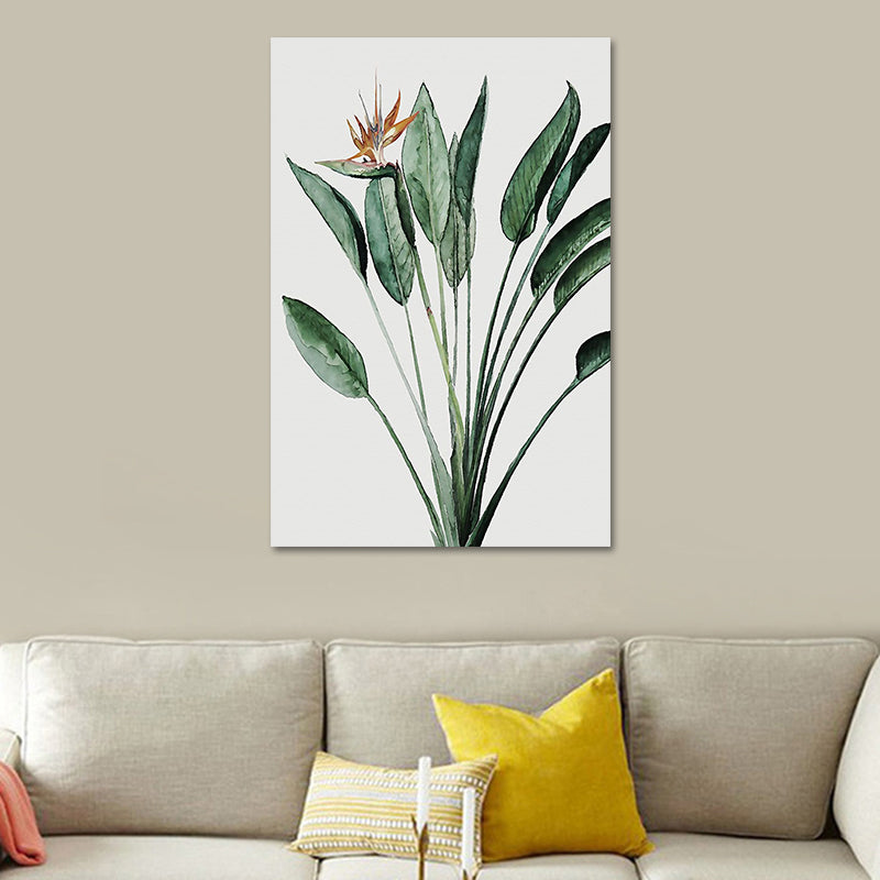 Avelena | Farmhouse Botanics Wandkunst Grünes Blatt Leinwanddruck für Das Wohnzimmer, Texturiert