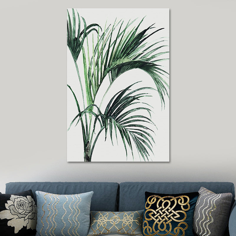 Avelena | Farmhouse Botanics Wandkunst Grünes Blatt Leinwanddruck für Das Wohnzimmer, Texturiert