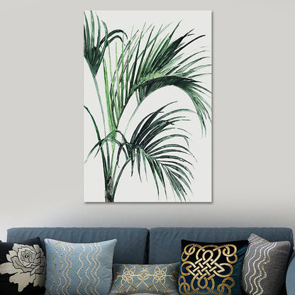 Avelena | Farmhouse Botanics Wandkunst Grünes Blatt Leinwanddruck für Das Wohnzimmer, Texturiert