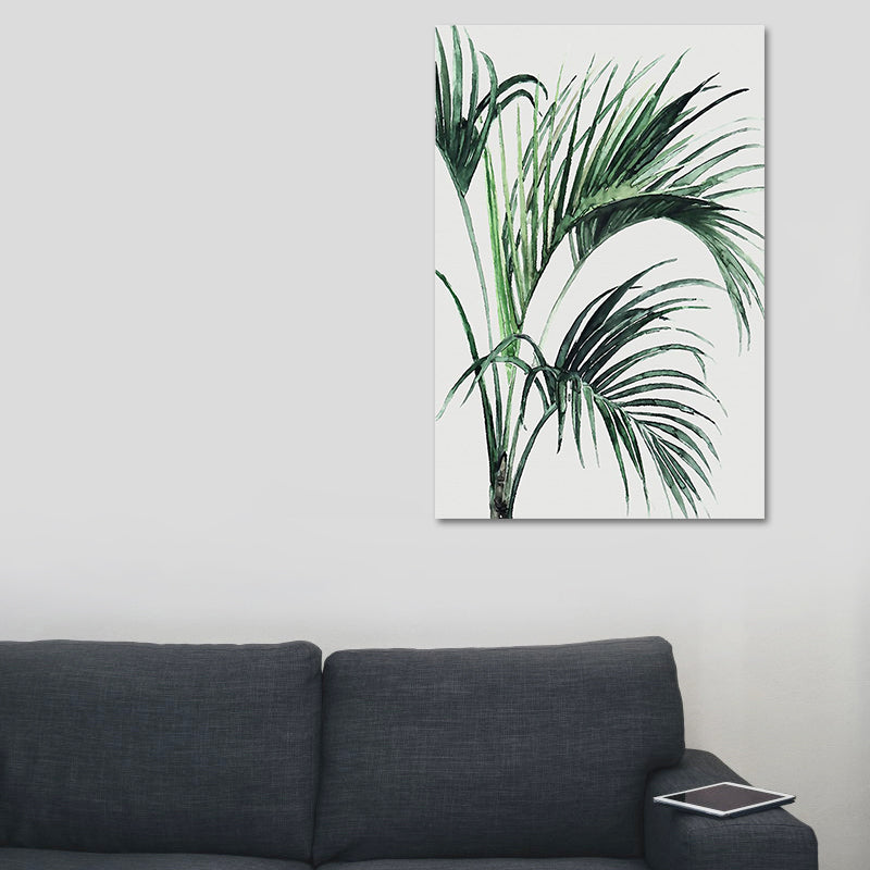 Avelena | Farmhouse Botanics Wandkunst Grünes Blatt Leinwanddruck für Das Wohnzimmer, Texturiert