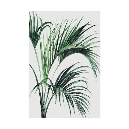 Avelena | Farmhouse Botanics Wandkunst Grünes Blatt Leinwanddruck für Das Wohnzimmer, Texturiert